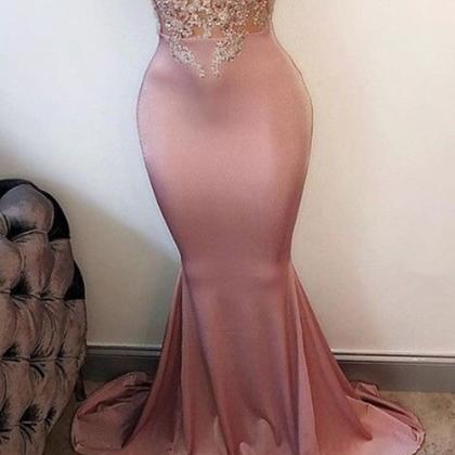 Beaded High Collar Fitted Prom Dress With Crystals..