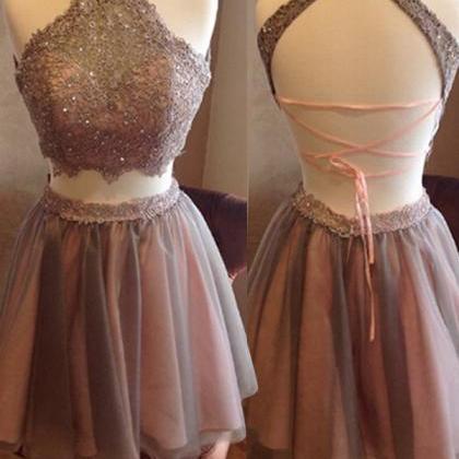 2 Pieces Homecoming Dress Short Prom Dress..