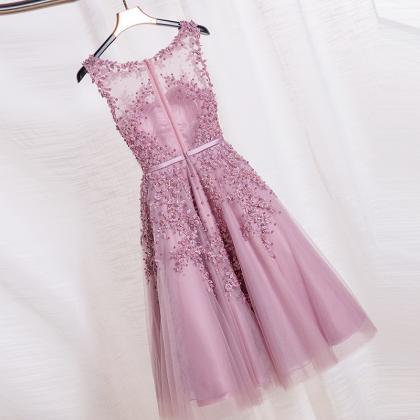 Short Homecoming Party Dress With Beading