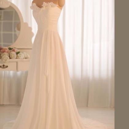 Sweetheart Chiffon Dresses with CASCADE SKIRT Ivory Plus Size