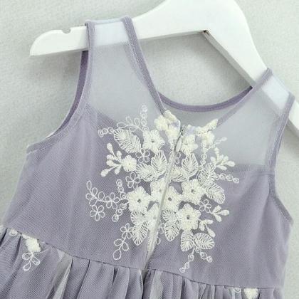 Lavender Flower Girl Dress With Lace