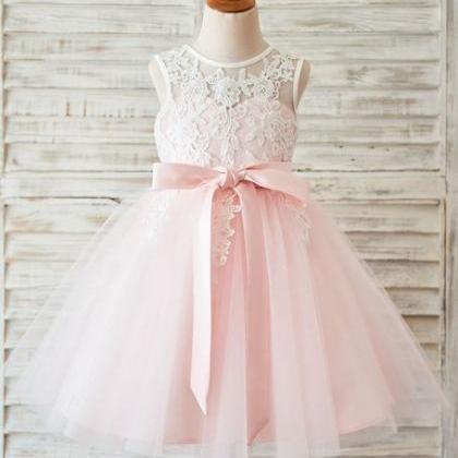 Custom Made Pink Tutu And Florallace Applique Ball..