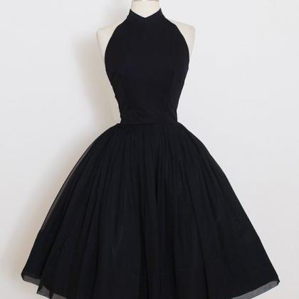 Halter Black Homecoming Dress