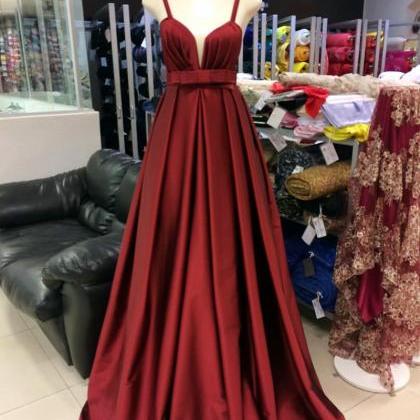 Plunging Neckline Prom Dress Long Prom Dress with Slit SYP171