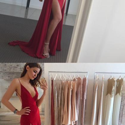 Red Maxi Dress With Splits
