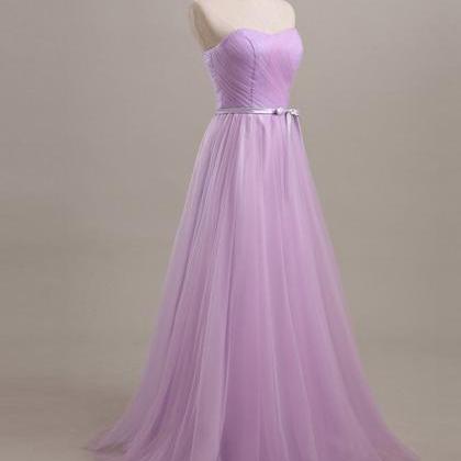 Lilac Strapless Long Evening Dress Formal Occasion..