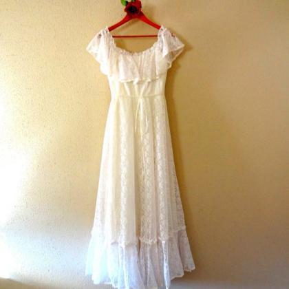 Ivory Lace Hippie Wedding Dress