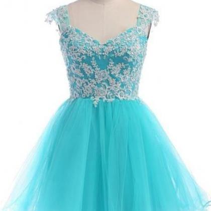 Turquoise Blue Short Homecoming Dress