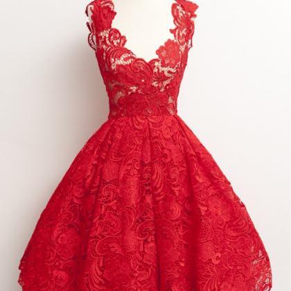 Short Red Lace Dress