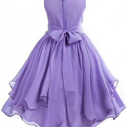 A-line Scoop Neck Chiffon Floor-length Sashes..