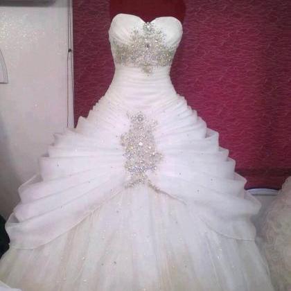 Sweetheart Ball Gown Organza Wedding Dress With..