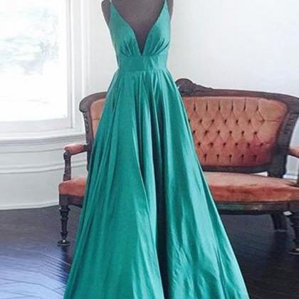 Charming V Neck Long Prom Dress,Chic Prom Gown Y7438