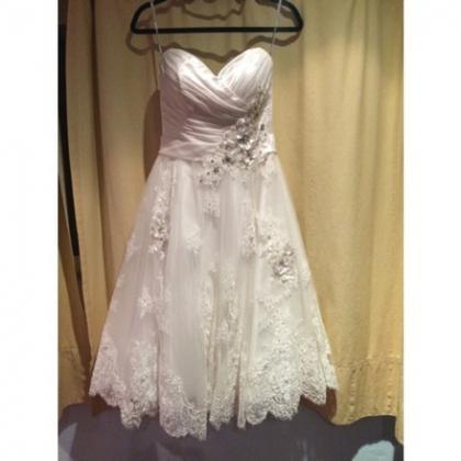 Tea Length Short Vintage Bridal Wedding Dress With..