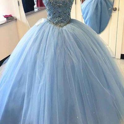 Light Blue Ball Gown Quinceanera Dress