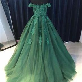 Off The Shoulder Dark Green Formal Occasion Dress