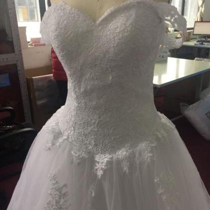 Off The Shoulder Princess Wedding Dress With Lace