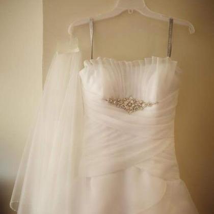 Strapless Tiered Organza Wedding Dress