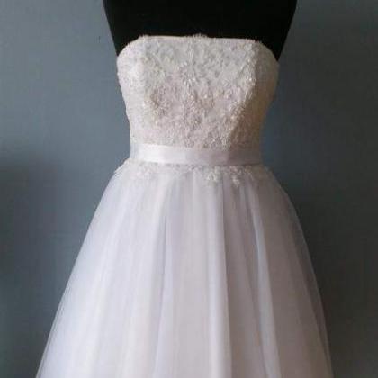 Strapless Ivory Short Wedding Dress