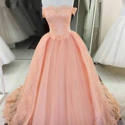 Off The Shoulder Prom Dress With Overskirt, Long..