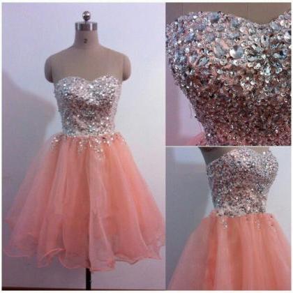 Short Prom Dress Graduation Dress With Crystals