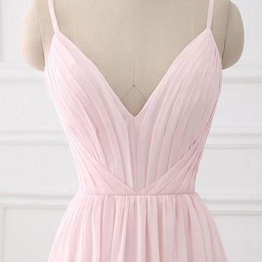 Simple V Neck Chiffon Long Prom Dress, Evening Dress on Luulla