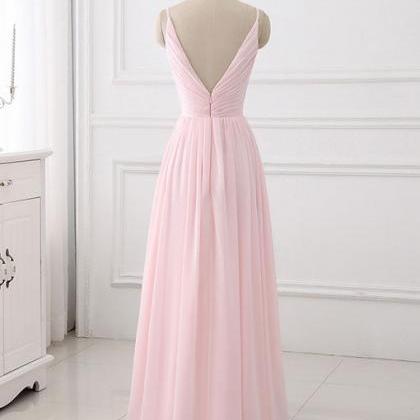 Simple V Neck Chiffon Long Prom Dress, Evening Dress on Luulla