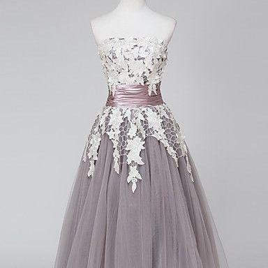 Strapless Short Homecoming Dress With Lace