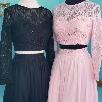 Two Pieces Lace Homecoming Dress