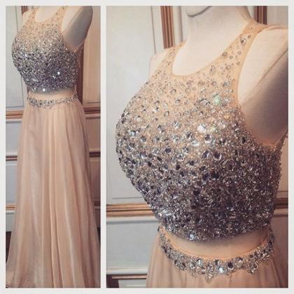Sparkly Two Pieces Prom Gown