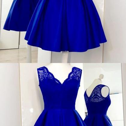 Royal Blue Short Homecoming Dress Freshman Open Back Homecoming Dress