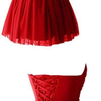 Sleeveless Red Homecoming Dress