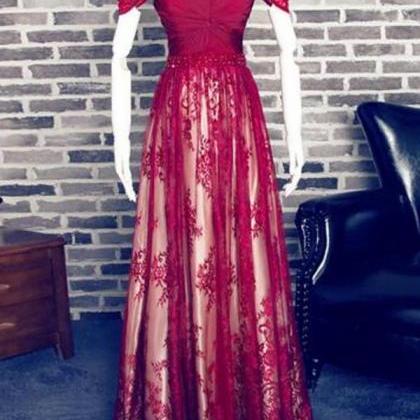 Cold Shoulders Floor Length Evening Dress With..