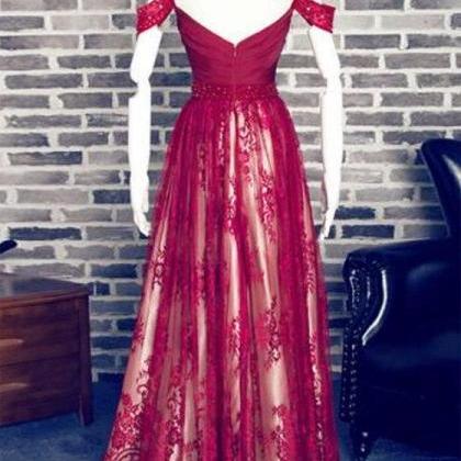 Cold Shoulders Floor Length Evening Dress With..