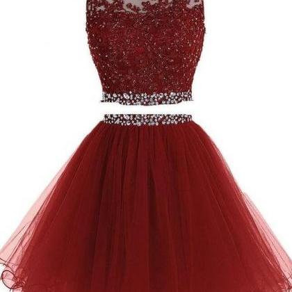 Two Pieces Homecoming Dress With Beads