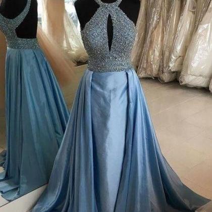 Keyhole Front Prom Dress With Beads