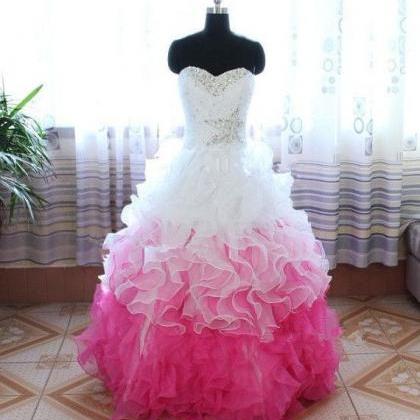 Two Tone Ruffled Ball Gown Quinceanera Dresses