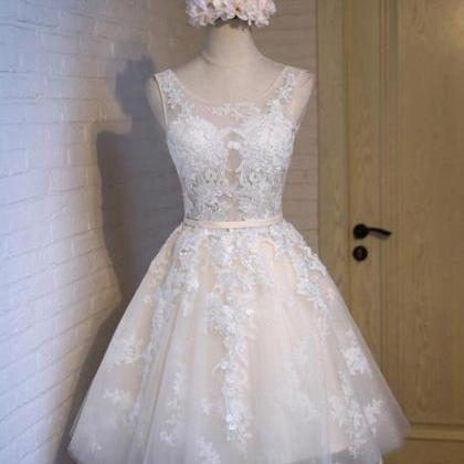 Illusion Bodice Short Wedding Dress