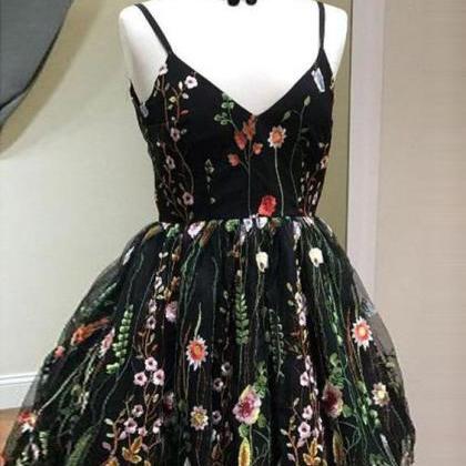 Short Floral Homecoming Party Dress