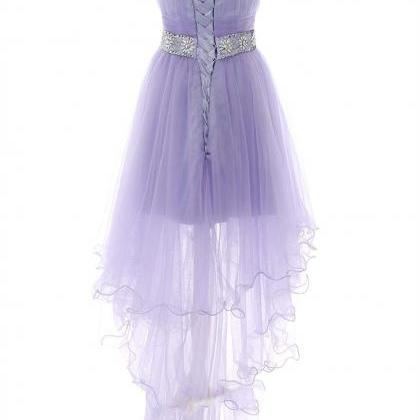 Strapless Lavender High Low Party Dress
