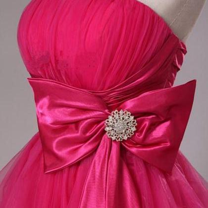 Strapless Pleated Short Homecoming Dress Party..