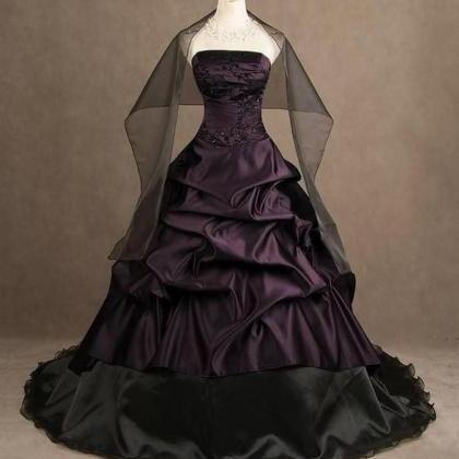 Gothic Purple And Black Ball Gown Wedding Dress on Luulla