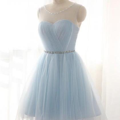 Light Blue Short Homecoming Party Dress