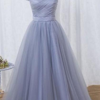Off The Shoulder Long Grey Evening Dress Pageant..