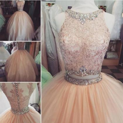 Two Pieces Ball Gown Prom Dress