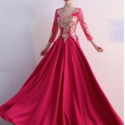 3/4 Sleeves Pageant Dresses Evening Gowns