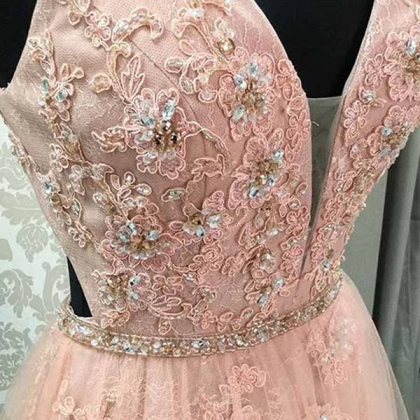 Pink Prom Dress With Open Back