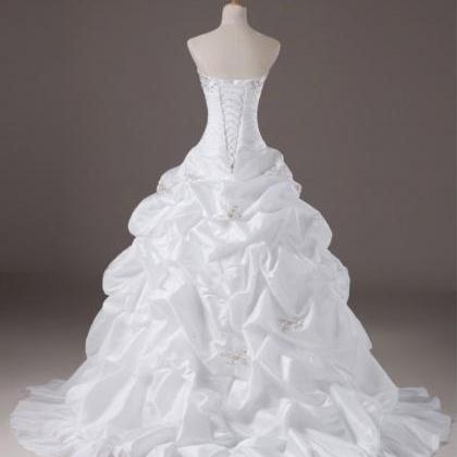 Strapless Ruched Ball Gown Wedding ..