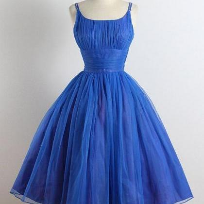 Scoop Neckline Royal Blue Hoco Party Dress..