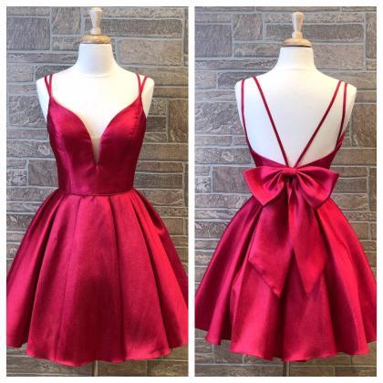 Bright Red Short Homecoming Party Dress