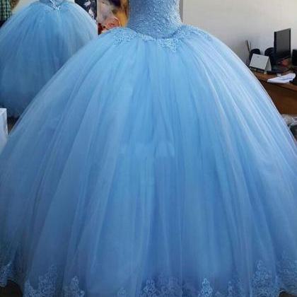 Blue Ball Gown 16 Sweet Quinceanera Dress